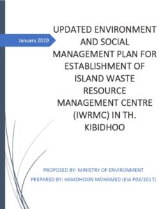 Updated ESMP – Establishment Of Island Waste Resource Management Centre (iwrmc) in Th. Kibidhoo