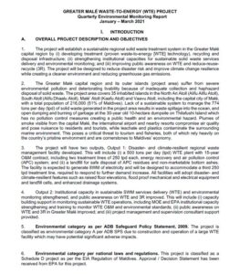 Greater Malé waste-to-energy (WTE) project – Quarterly Environmental Monitoring Report (January – March 2021)