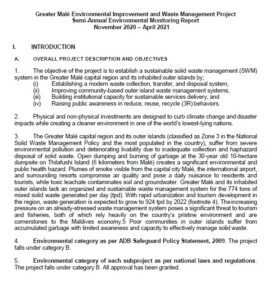 Semi-Annual Environmental Monitoring Report – Greater Malé Environmental Improvement and Waste Management Project