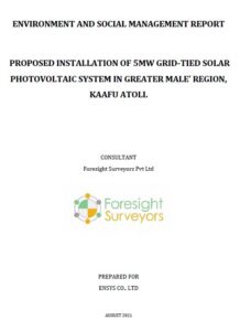 ASPIRE PROJECT: ESMP to the proposed 5MW solar PV System in Greater Male’ area(Draft 1)