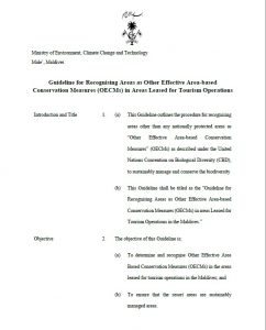 Guideline for Recognising Areas as Other Effective Area-based Conservation Measures (OECMs) in Areas Leased for Tourism Operations