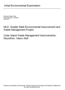 Initial Environmental Examination – Outer Island Waste Management Improvements: Keyodhoo, Vaavu Atoll