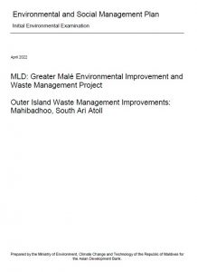 Initial Environmental Examination – Outer Island Waste Management Improvements: Mahibadhoo, South Ari Atoll