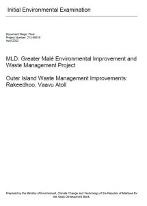 Initial Environmental Examination – Outer Island Waste Management Improvements: Rakeedhoo, Vaavu Atoll