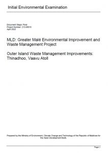 Initial Environmental Examination – Outer Island Waste Management Improvements: Thinadhoo, Vaavu Atoll