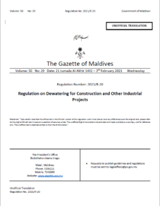Regulation on Dewatering for Construction and Other Industrial Projects
